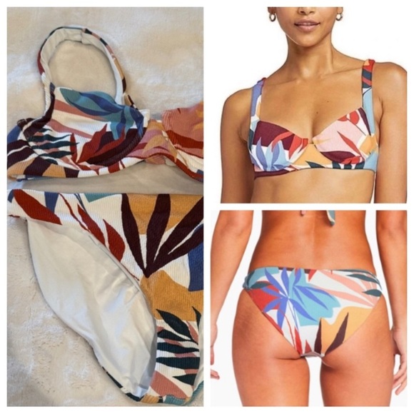 New! SET Vitamin A Demi Luciana bikini Cypress Tropical Print 31355 - Picture 1 of 12